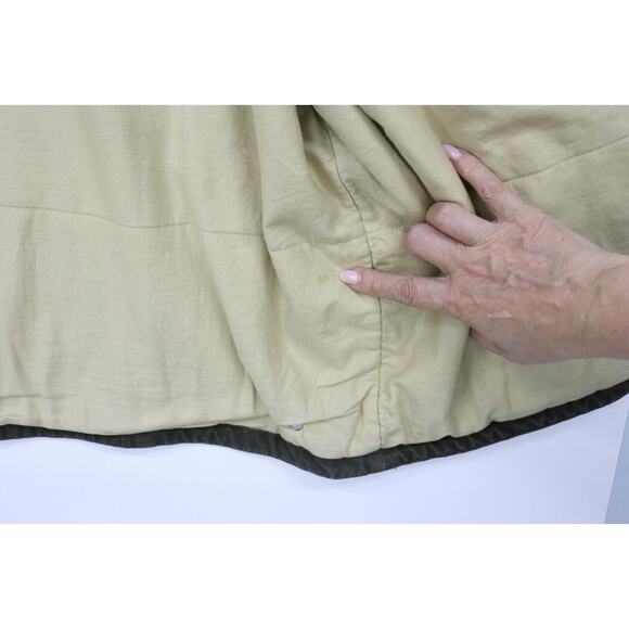 Eddie Bauer Barn Chore Rustic 90's Zip Jacket Leather Collar Olive Men L Tall - Picture 15 of 16